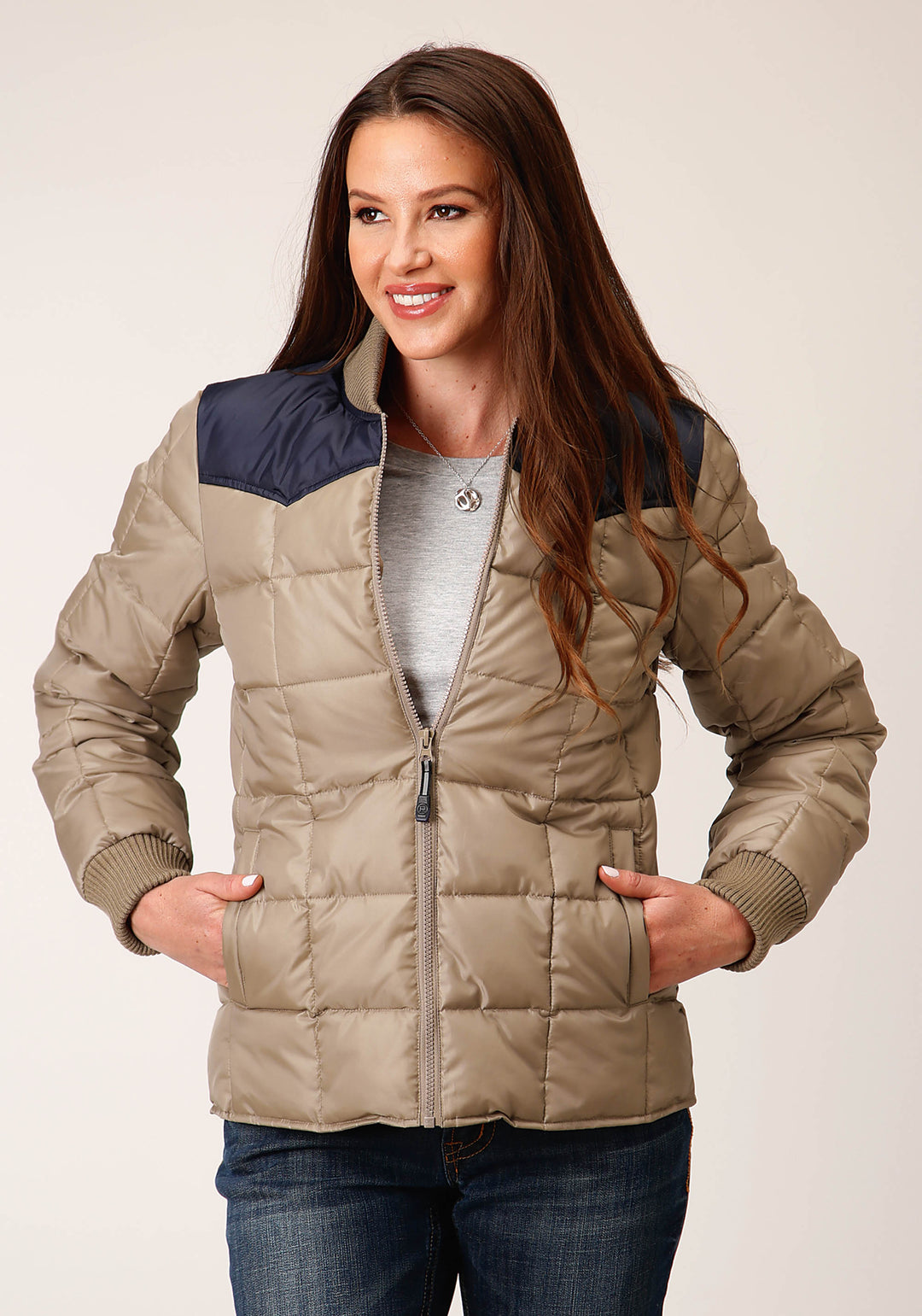 WOMENS POLY FILLED WESTERN QUILTED POLYFILLED JACKET