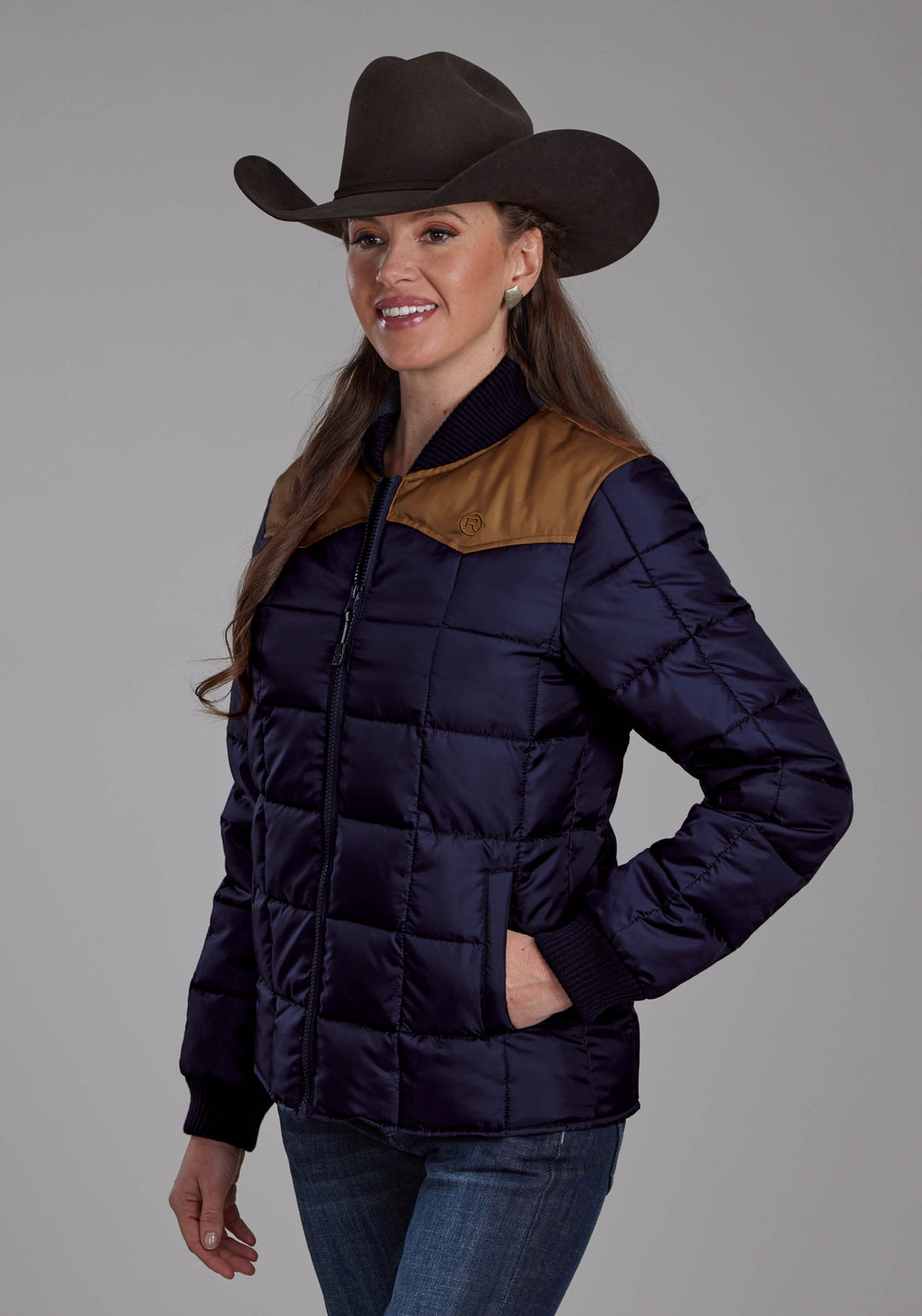 WOMENS LADIES POLY FILL ZIPPER JACKET