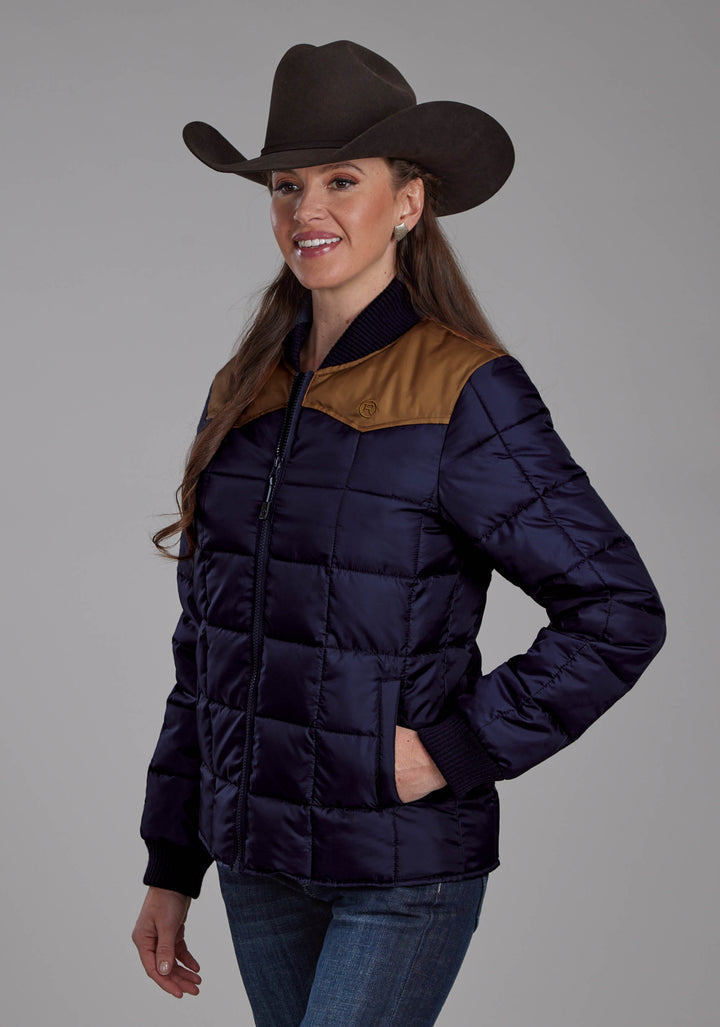 WOMENS LADIES POLY FILL ZIPPER JACKET
