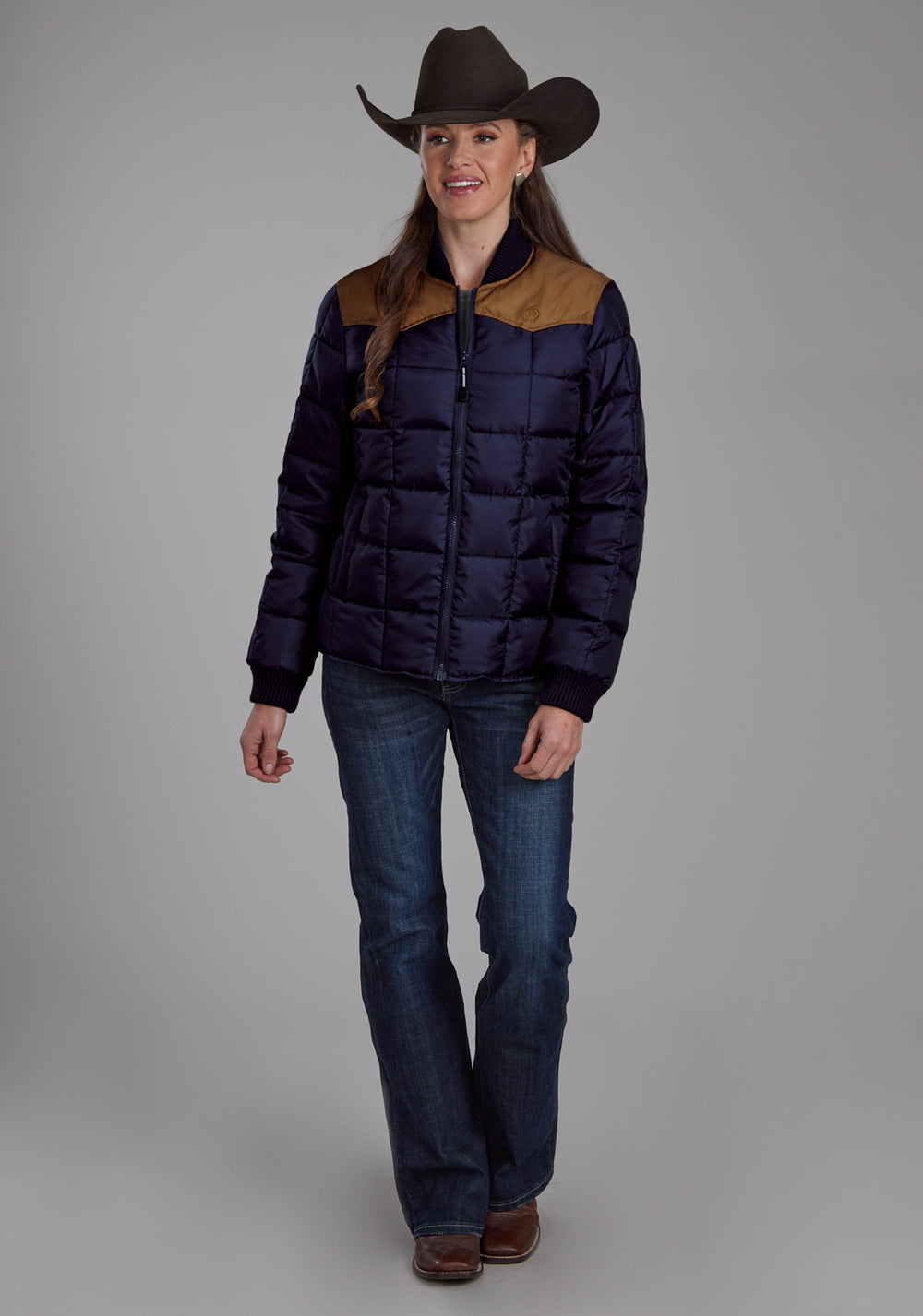 WOMENS LADIES POLY FILL ZIPPER JACKET
