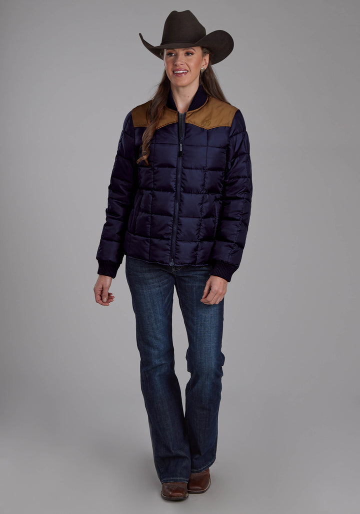 WOMENS LADIES POLY FILL ZIPPER JACKET