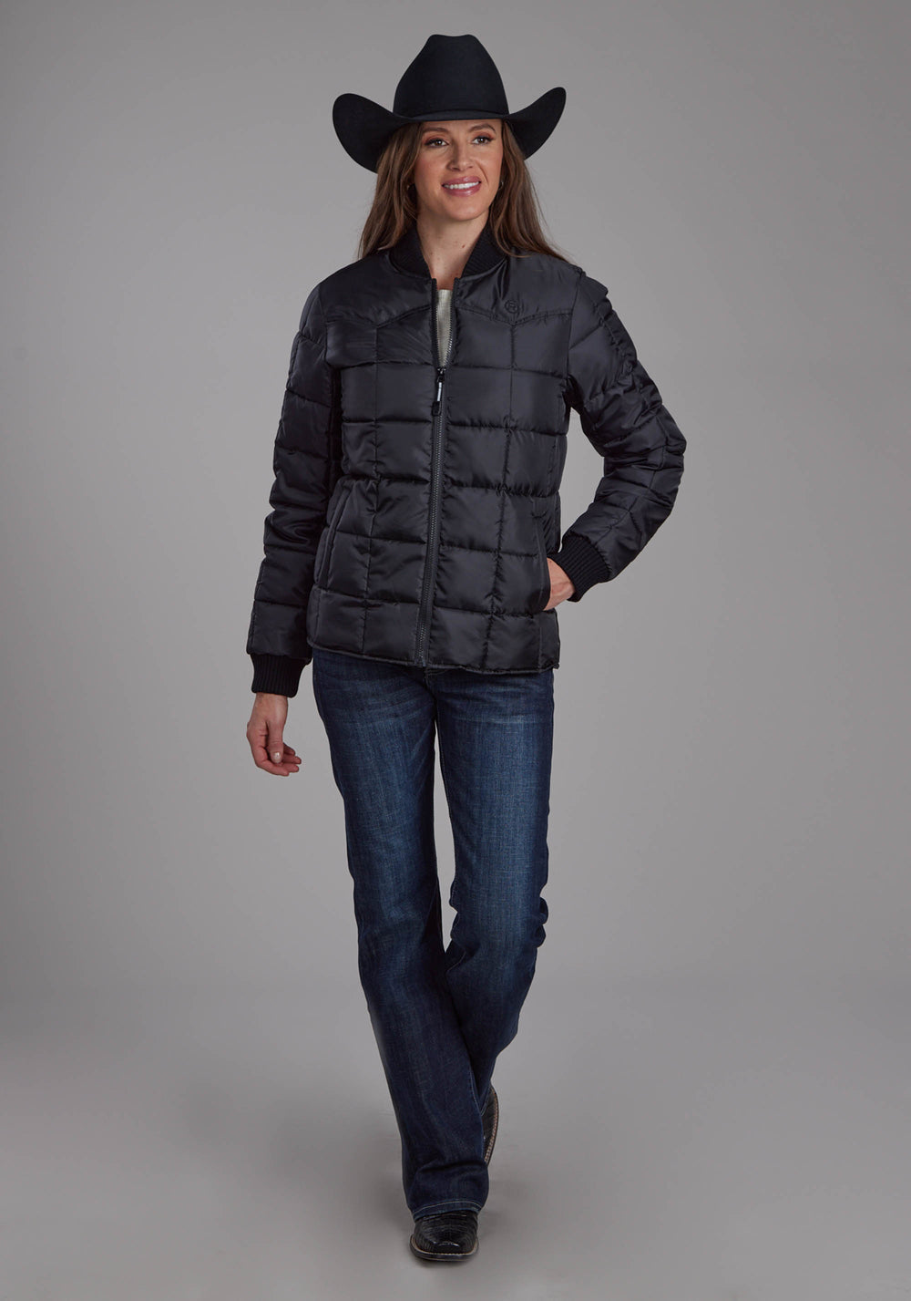 WOMENS WOMEN'S BLACK ZIPPER JACKET