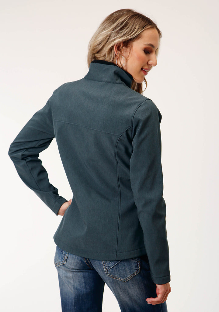 WOMENS HEATHER GREY SOFT SHELL TECH JACKET