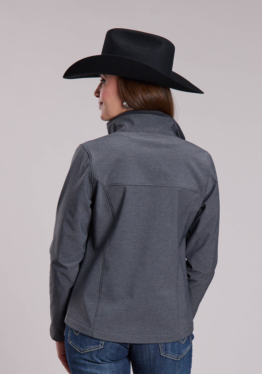 WOMENS ROPER TEXTURED CHARCOAL SOFTSHELL WESTERN JACKET