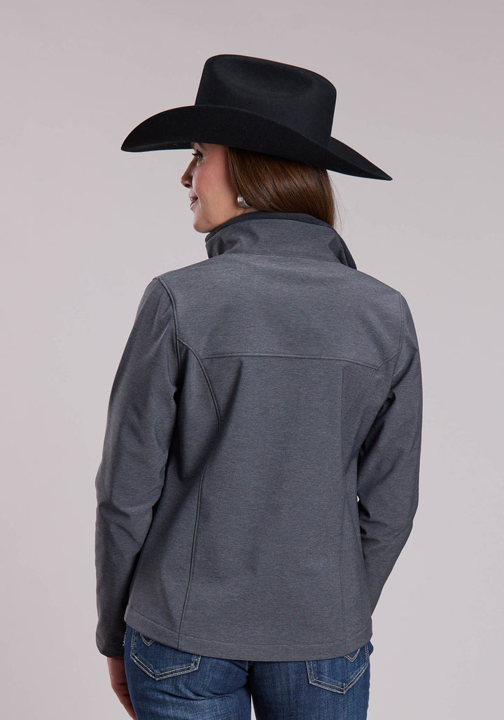 WOMENS ROPER TEXTURED CHARCOAL SOFTSHELL WESTERN JACKET