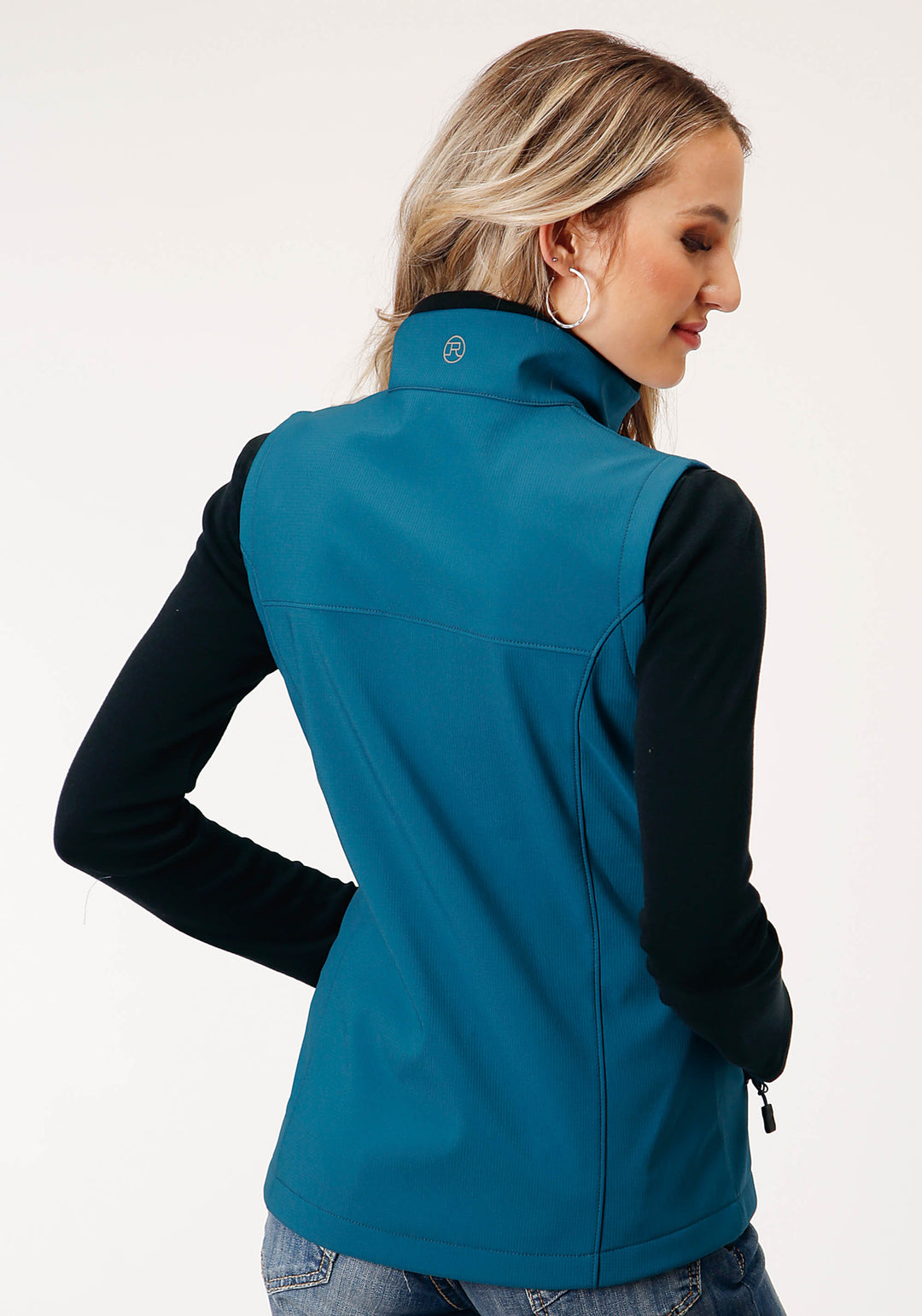 WOMENS TECH  DEEP TEAL GRID SOFT SHELL VEST
