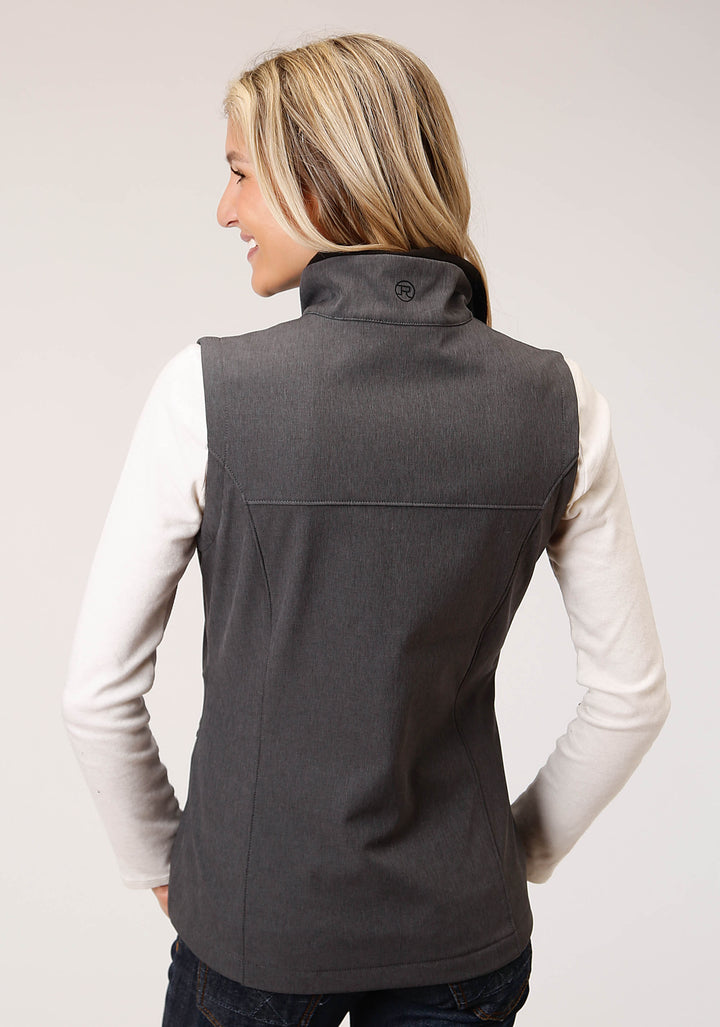 WOMENS TECH  HEATHER GREY SOFTSHELL VEST
