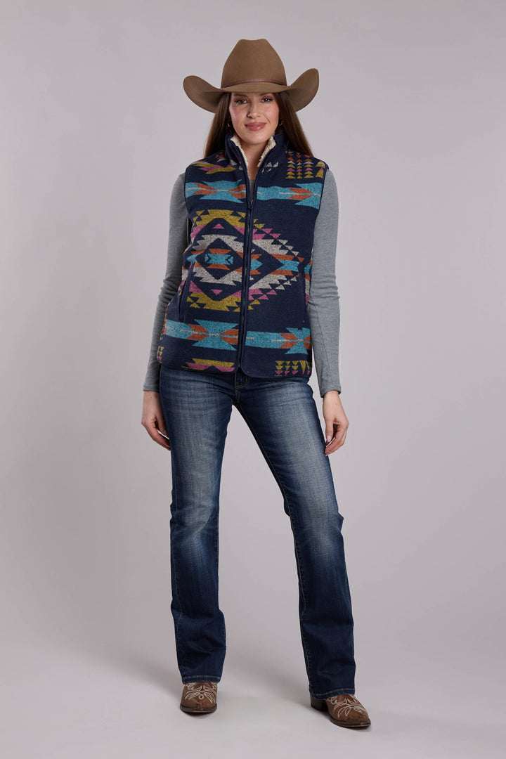 WOMENS ROPER WOVEN AZTEC WESTERN VEST