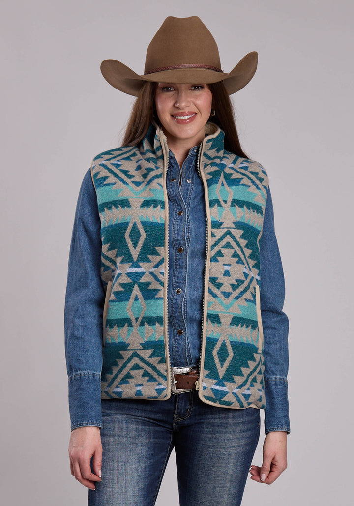 WOMENS ROPER WOVEN AZTEC WESTERN VEST