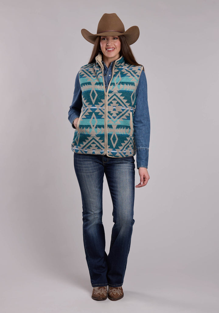 WOMENS ROPER WOVEN AZTEC WESTERN VEST
