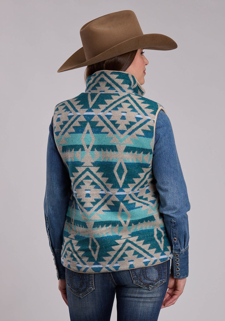 WOMENS ROPER WOVEN AZTEC WESTERN VEST