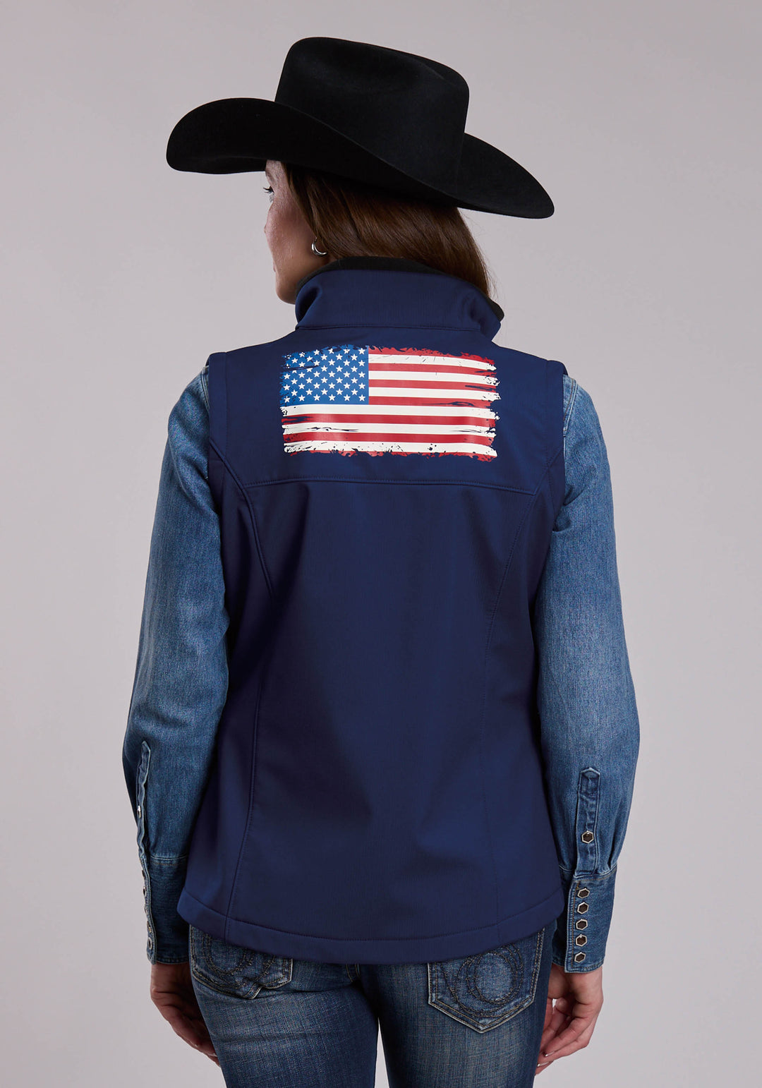 WOMENS ROPER AMERICANA SOFTSHELL WESTERN VEST