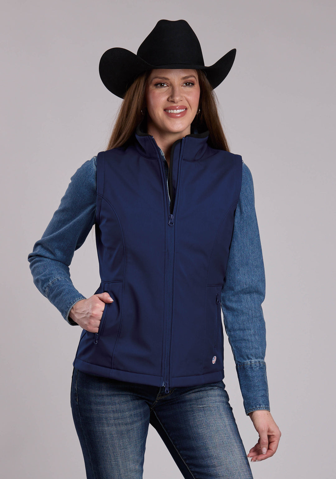 WOMENS ROPER AMERICANA SOFTSHELL WESTERN VEST