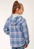 GIRLS LONG SLEEVE SNAP THERMAL LINED FLANNEL SHIRT JACKET