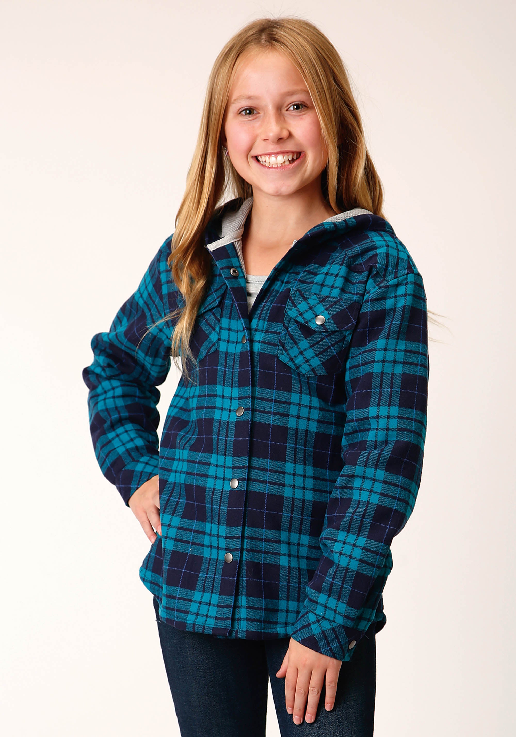 GIRLS LONG SLEEVE SNAP THERMAL LINED FLANNEL SHIRT JACKET – Roper Apparel \u0026  Footwear