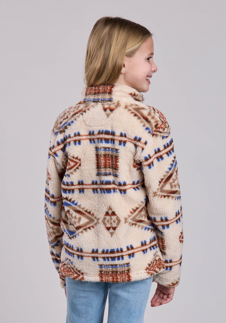 GIRLS JACKET ZIPPER 1/4 ZIP POLAR FLEECE PULLOVER WESTERN JACKET
