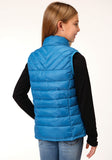 GIRLS  CRUSHABLE POLY FILLED  TEAL DOWN VEST