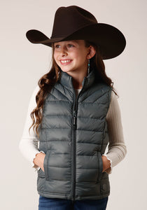 GIRLS SLVR SAGE NYLON PARACHUTE DOWN VEST Roper Apparel Footwear