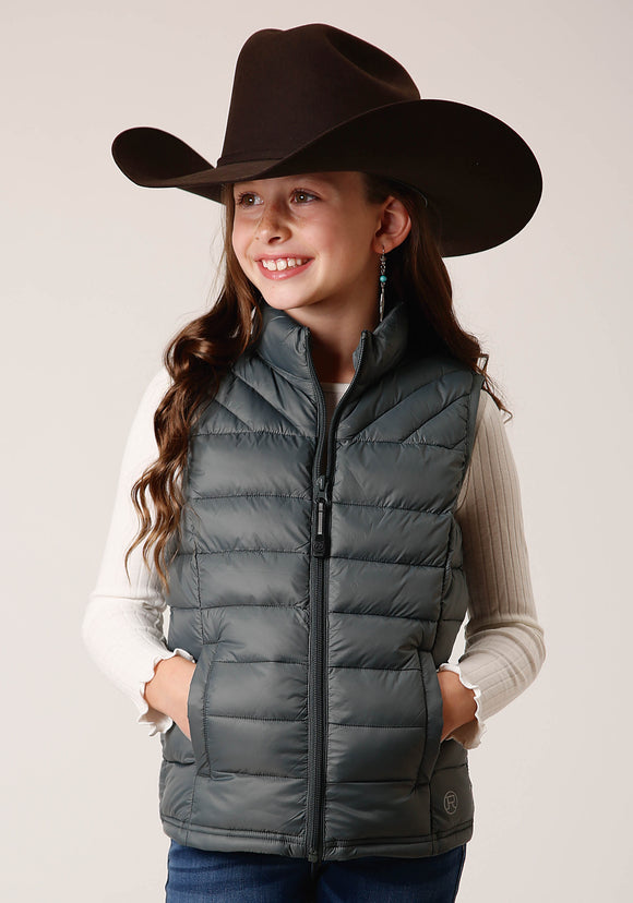 GIRLS  SLVR SAGE NYLON PARACHUTE DOWN VEST