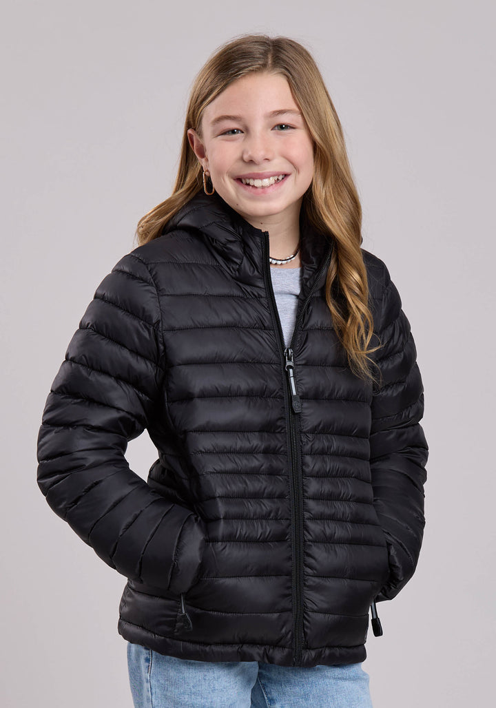GIRLS JACKET ZIPPER NYLON HOODED COAT WESTERN JACKET