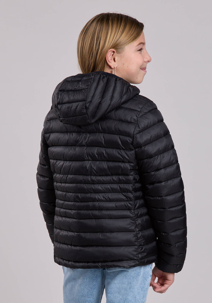 GIRLS JACKET ZIPPER NYLON HOODED COAT WESTERN JACKET