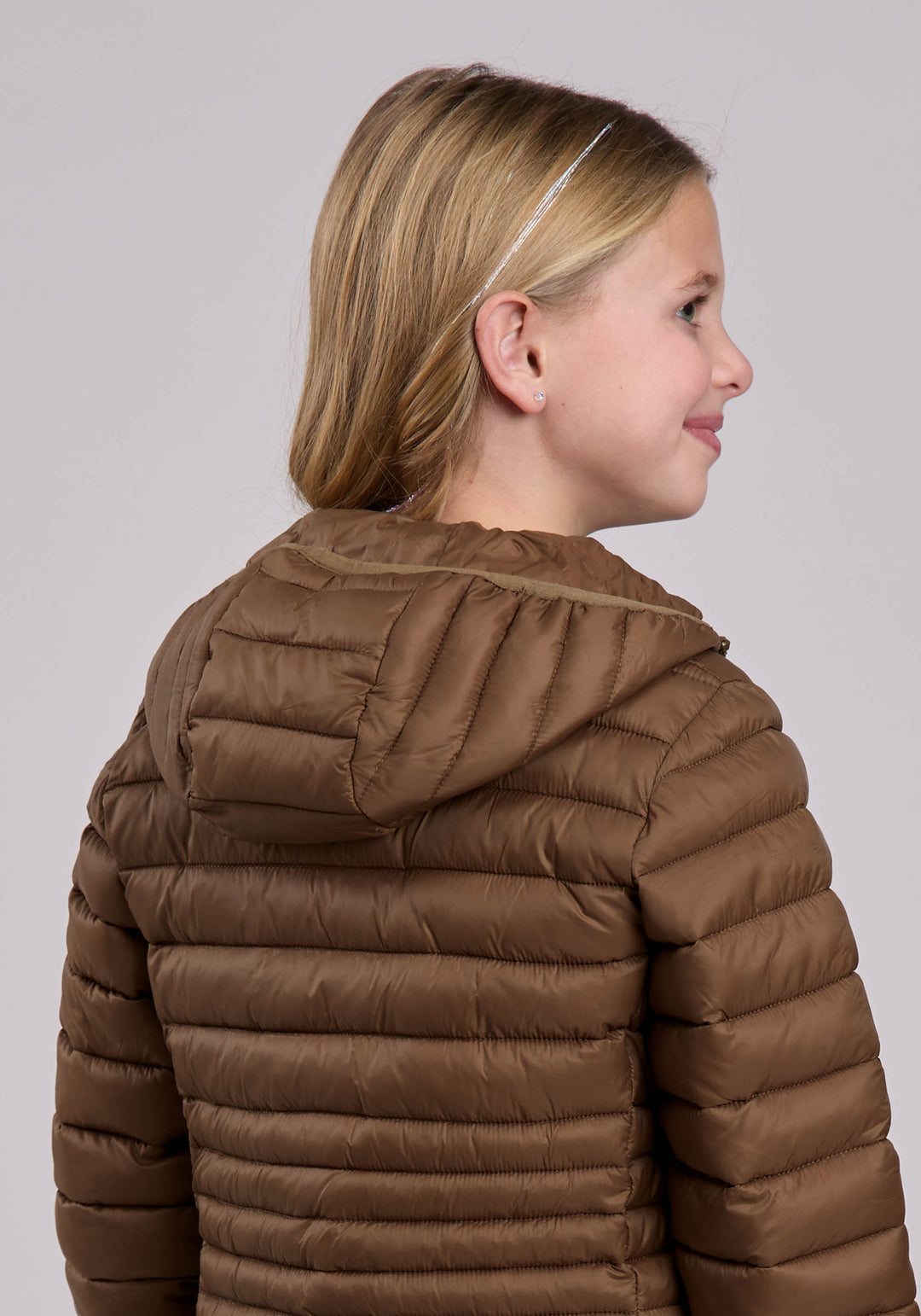 GIRLS JACKET ZIPPER NYLON PARACHUTE HOODED COAT WESTERN JACKET