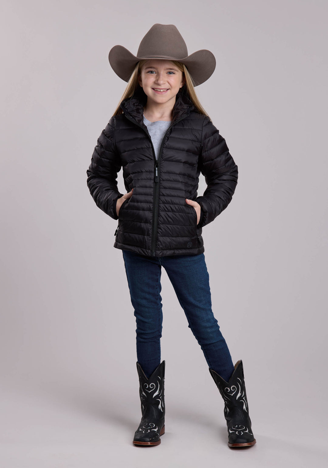 Girls Roper Crushable Down Filled Western Hooded Coat