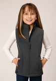 GIRLS  HEATHER GREY SOFT SHELL TECH VEST