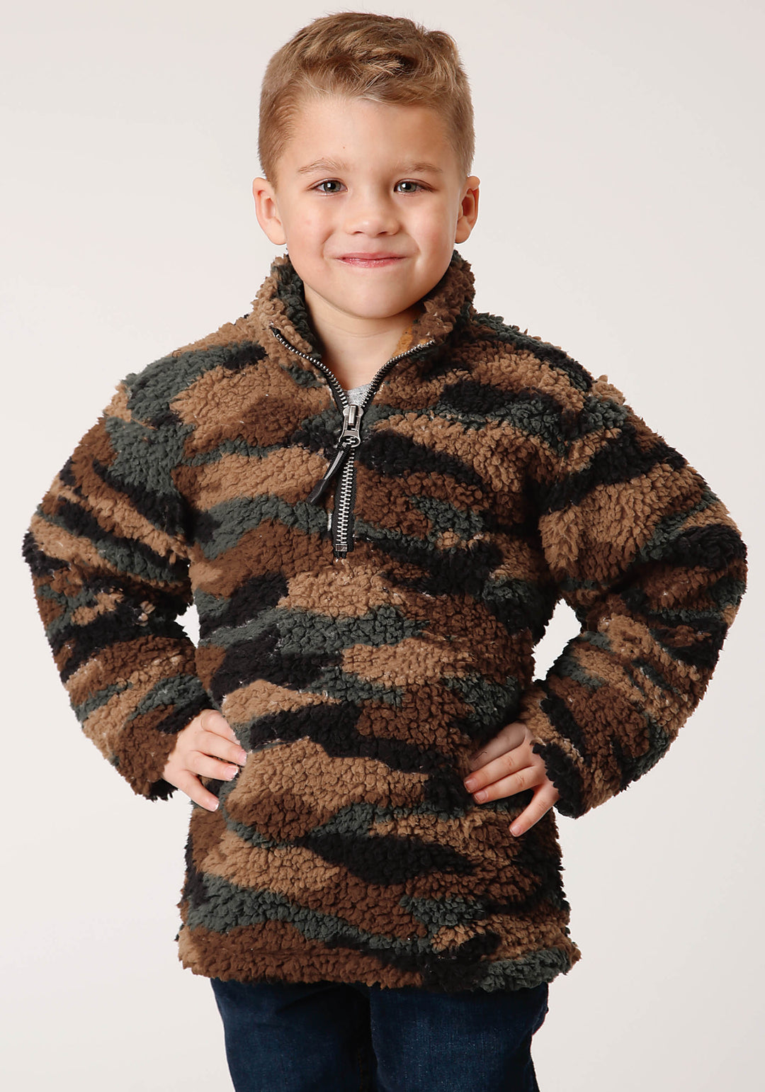 Boys Polar Fleece Camo Print Pullover – Roper Apparel Footwear