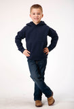 BOYS NAVY PULLOVER HOODIE WITH FRONT POCKET