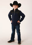 BOYS POLAR FLEECE  HEATHER NAVY PULLOVER