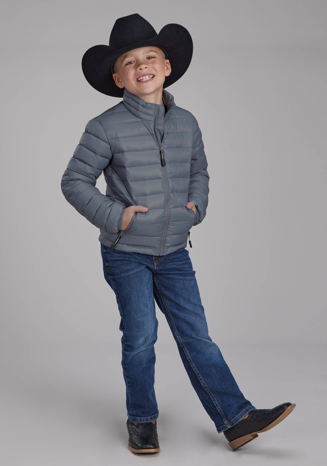 BOYS SILVER BLUE PARACHUTE ZIPPER JACKET
