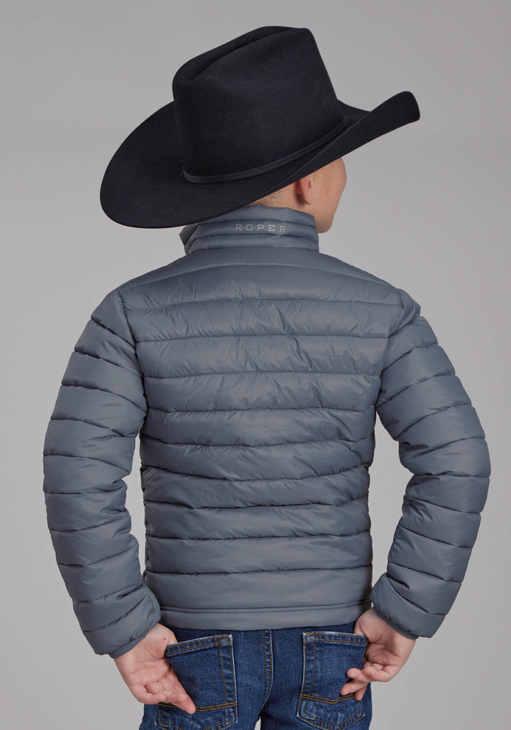 BOYS SILVER BLUE PARACHUTE ZIPPER JACKET