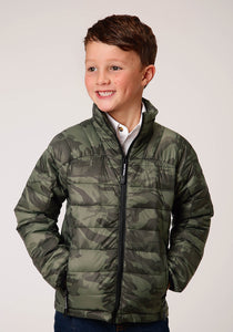 BOYS  PARACHUTE CAMO POLY FILL DOWN JACKET