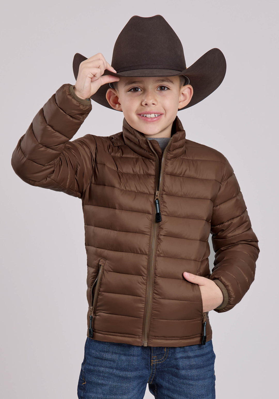 BOYS JACKET ZIPPER NYLON PARACHUTE WESTERN JACKET