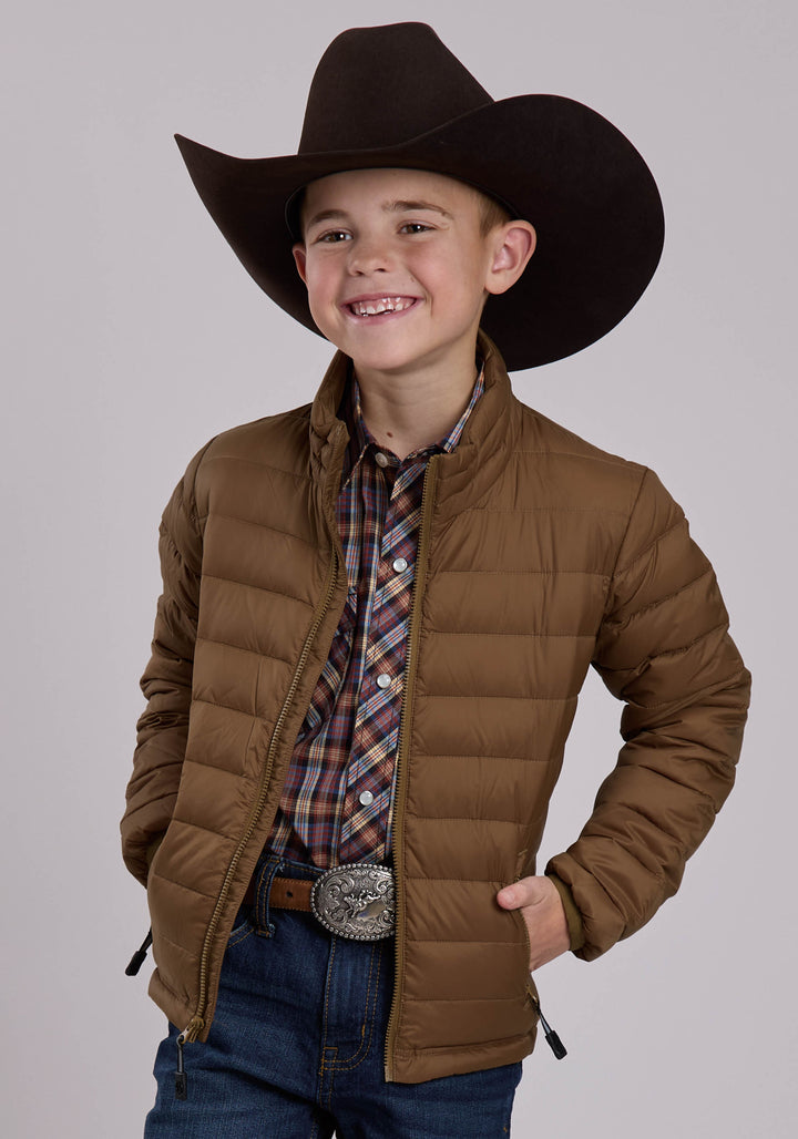 BOYS ROPER CRUSHABLE DOWN FILLED WESTERN JACKET