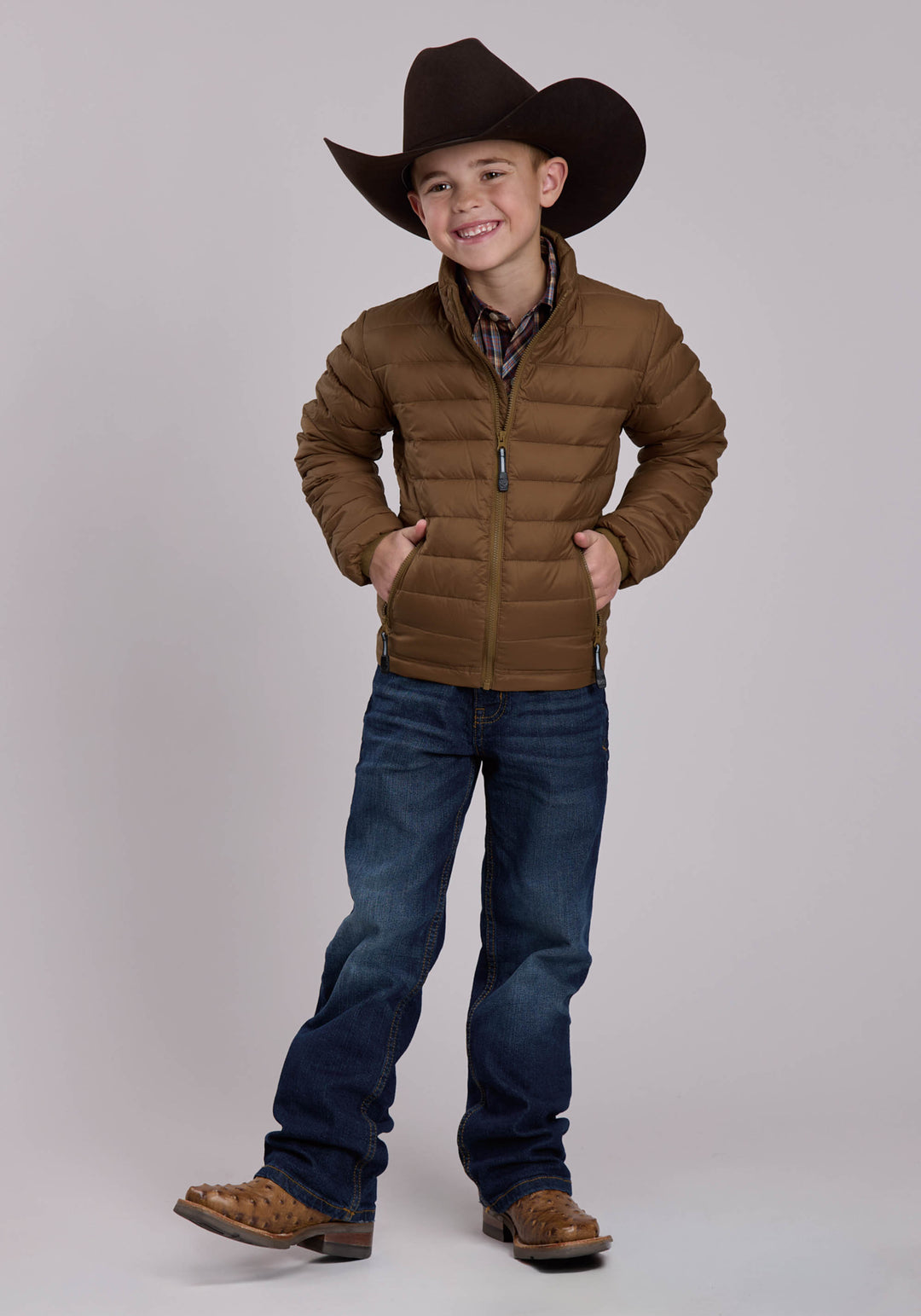 BOYS ROPER CRUSHABLE DOWN FILLED WESTERN JACKET