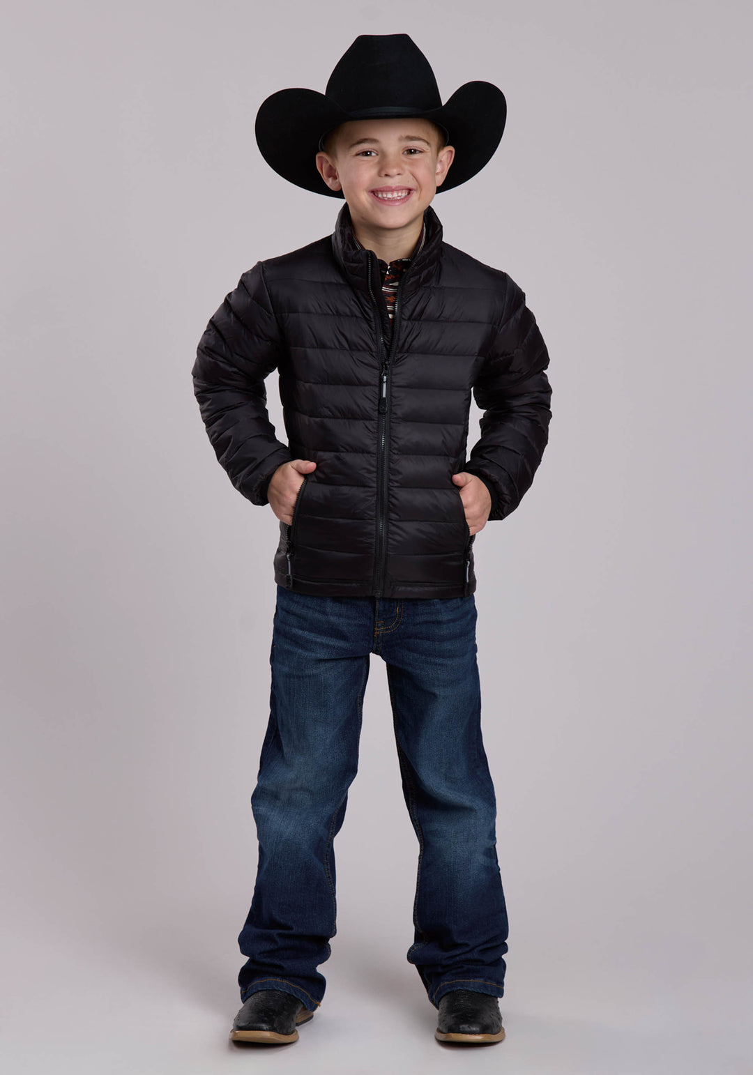 BOYS ROPER CRUSHABLE DOWN FILLED WESTERN JACKET