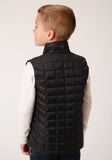 BOYS  BLACK NYLON PARACHUTE DOWN VEST