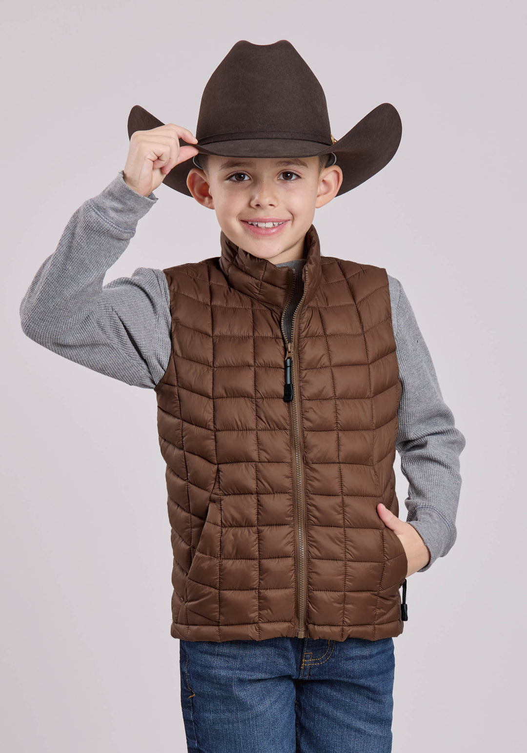 BOYS VEST ZIPPER NYLON PARACHUTE WESTERN VEST