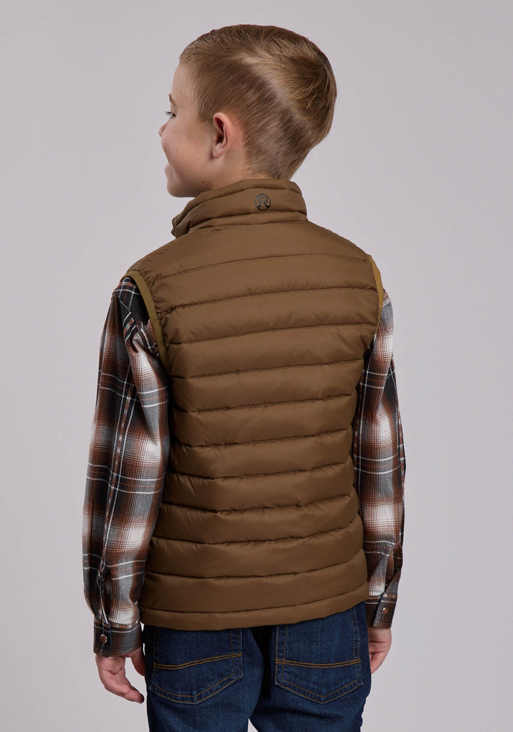 BOYS ROPER CRUSHABLE DOWN FILLED WESTERN VEST