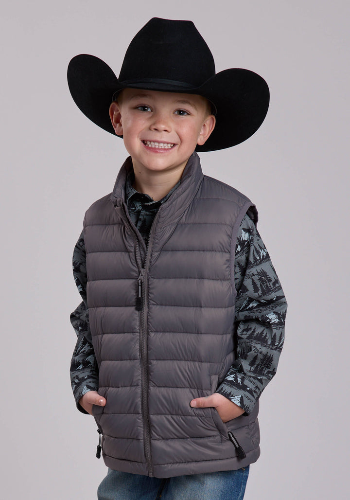 BOYS ROPER CRUSHABLE DOWN FILLED WESTERN VEST