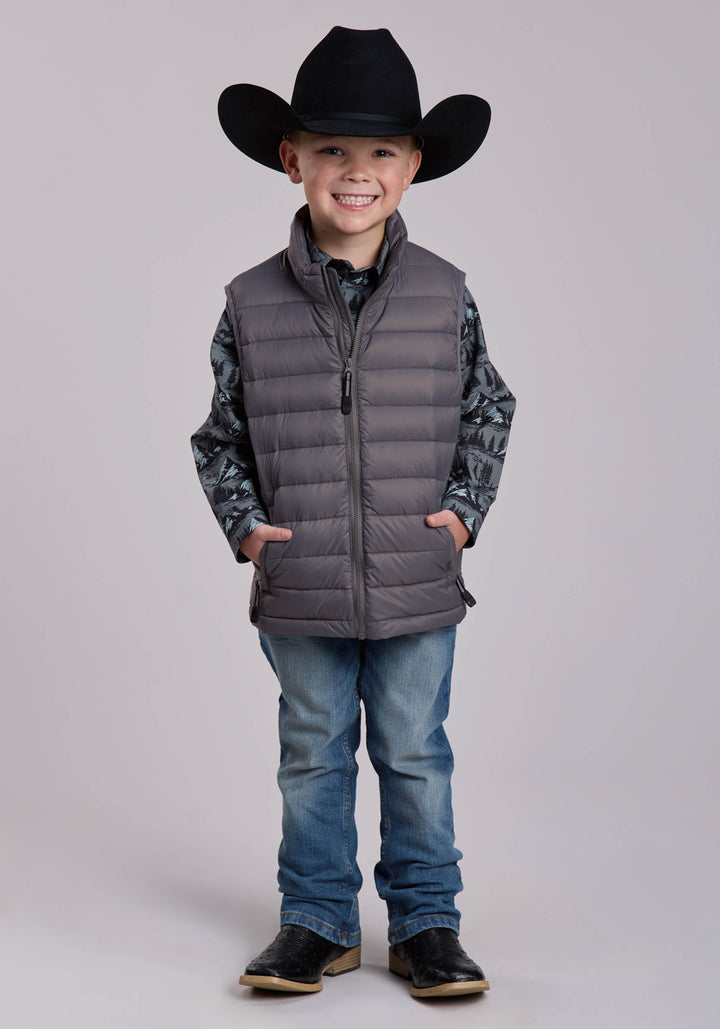 BOYS ROPER CRUSHABLE DOWN FILLED WESTERN VEST