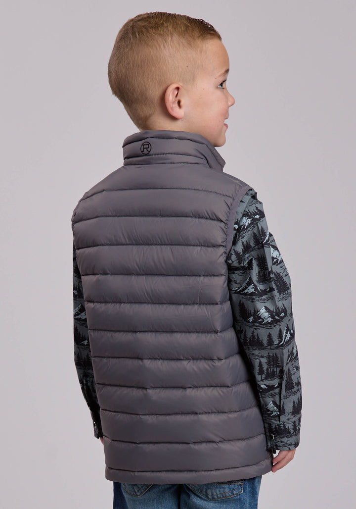 BOYS ROPER CRUSHABLE DOWN FILLED WESTERN VEST