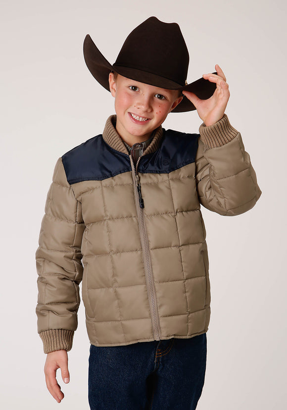 BOYS  QUILTED POLY WITH POLY FILL JACKET POLY FILLED WESTERN JACKET