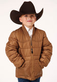 BOYS  CARAMEL BOY'S OUTERWEAR POLY FILLED WESTERN JACKET