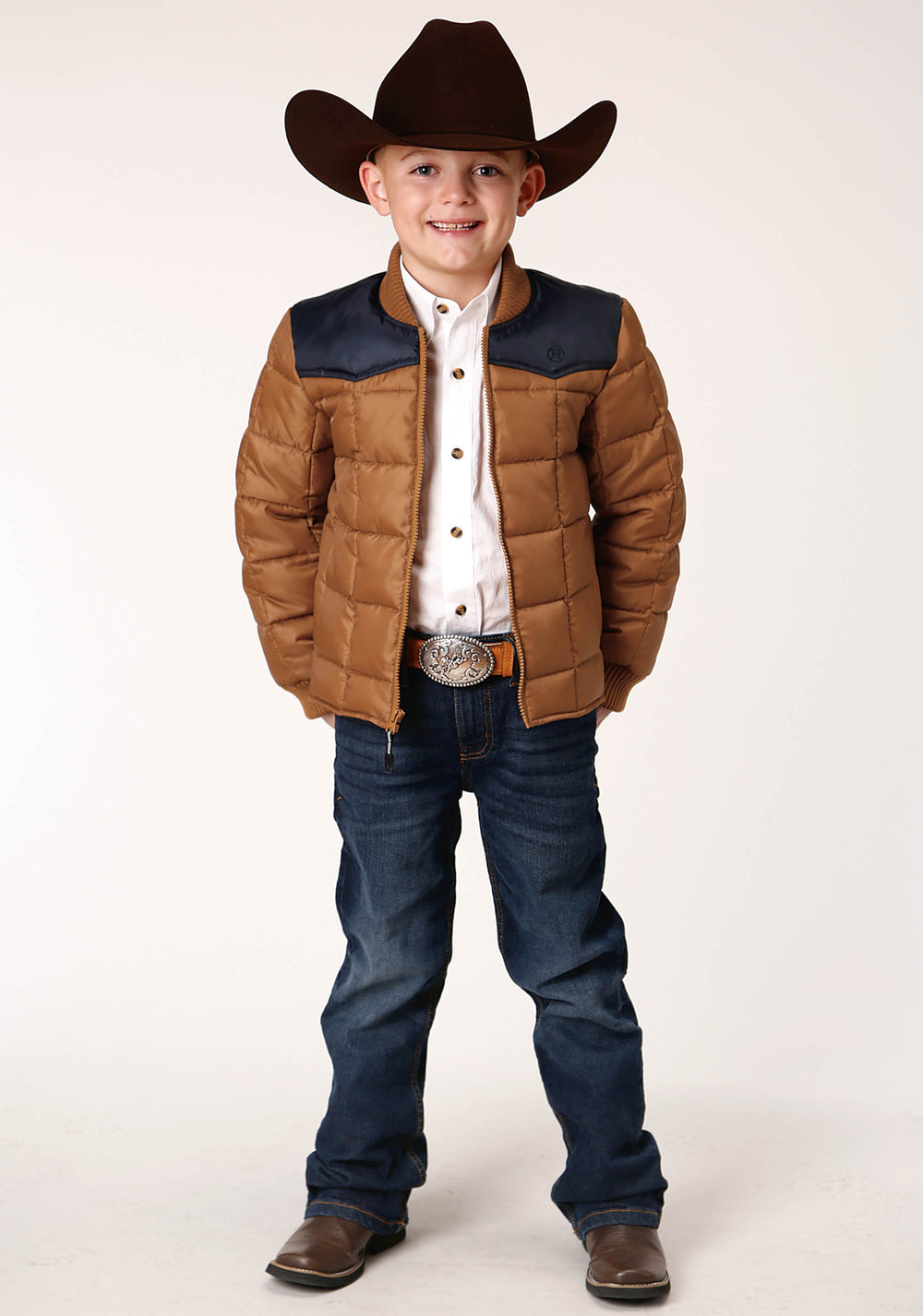 BOYS  QUILTED POLYFILLED JACKET POLY FILLED WESTERN JACKET