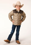 BOYS  QUILTED POLYFILLED JACKET POLY FILLED WESTERN JACKET