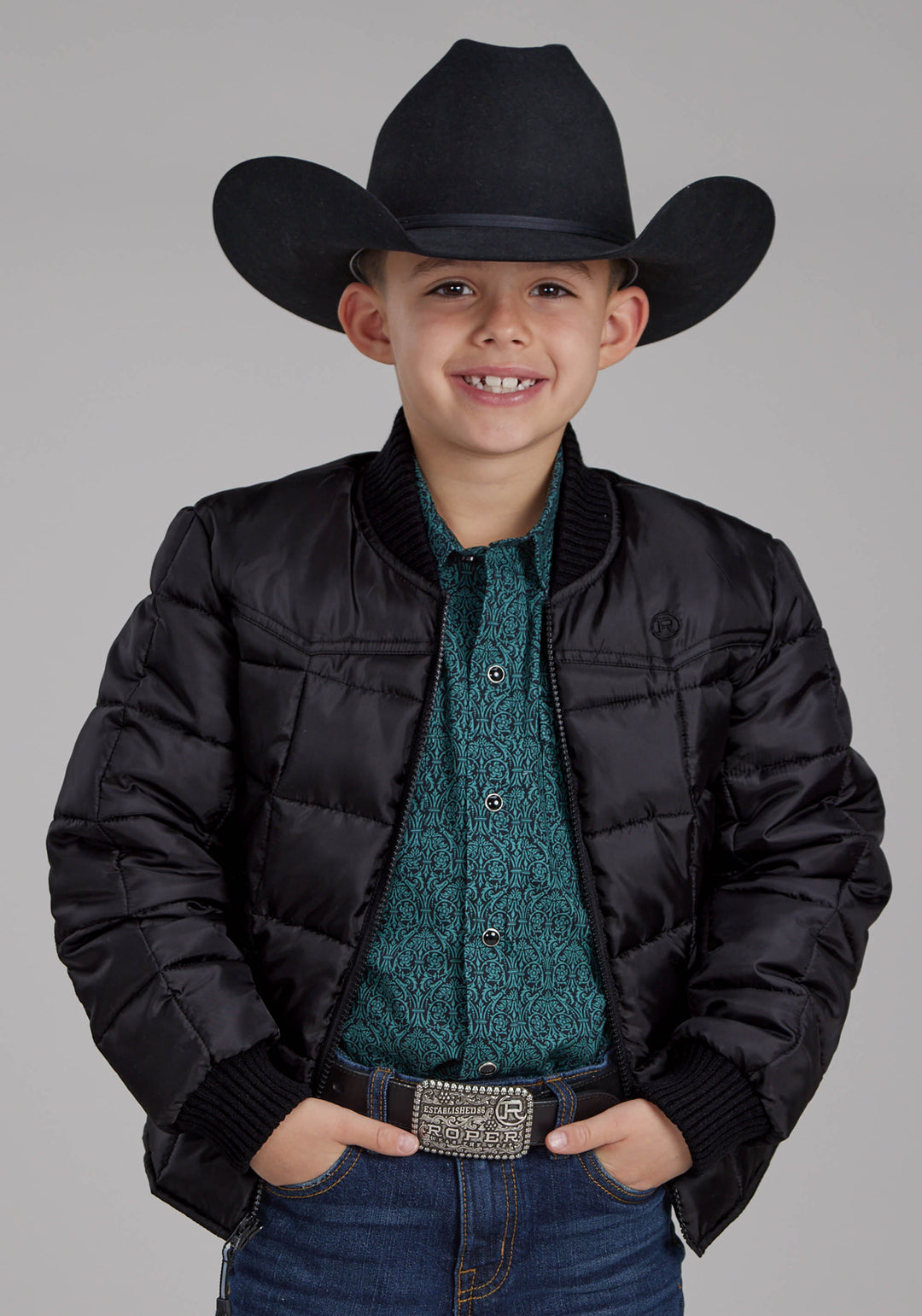 BOYS BLACK ZIPPER JACKET