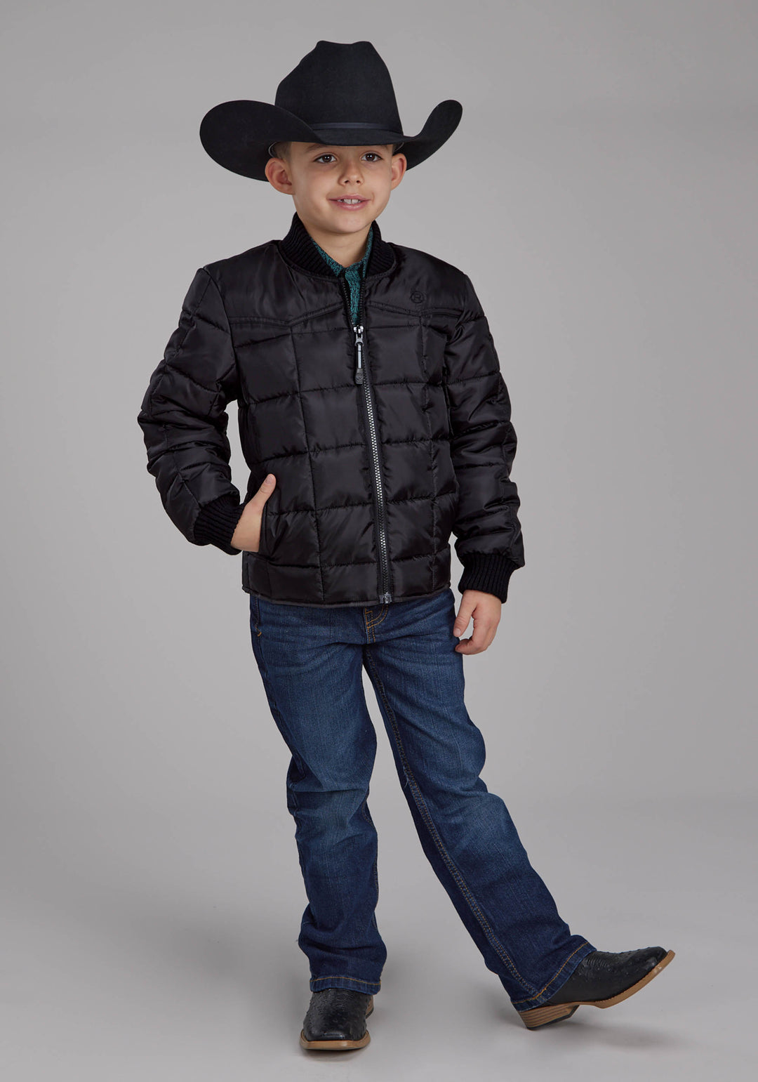 BOYS BLACK ZIPPER JACKET